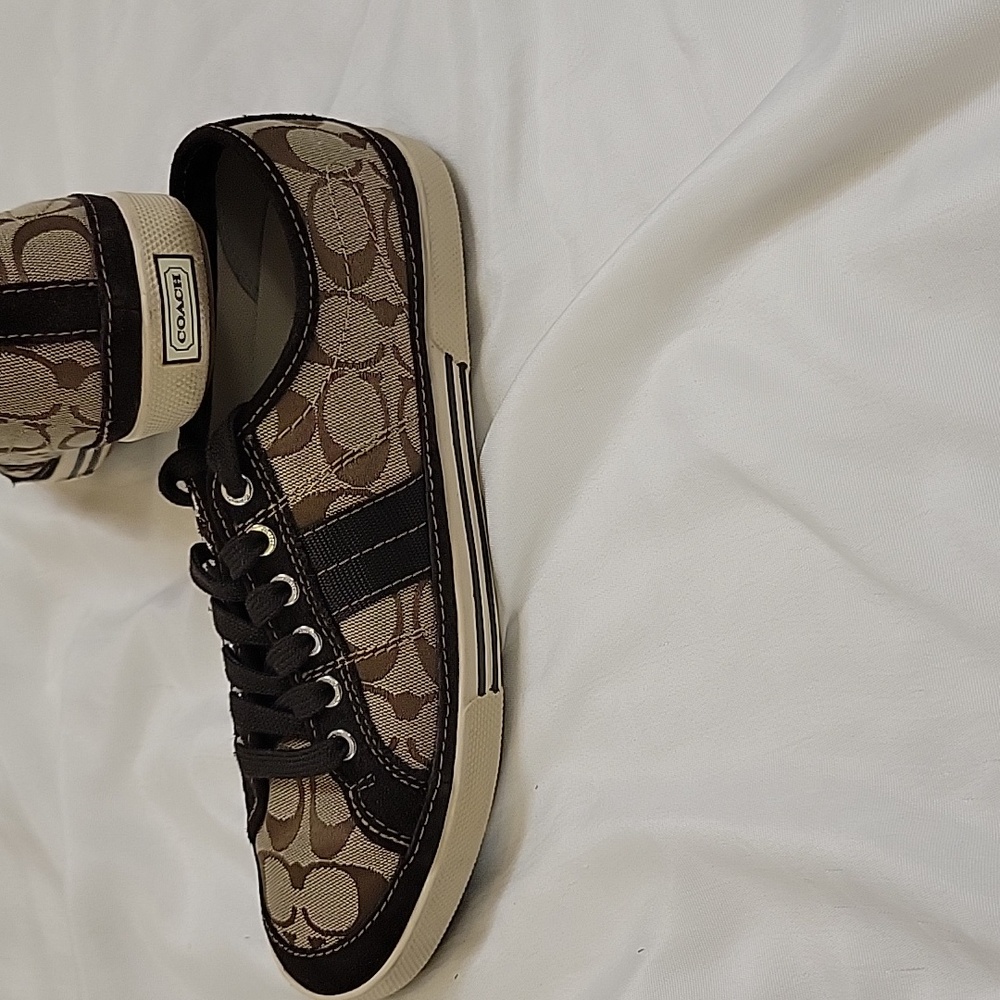 Coach Signature Canvas Lace-Up Sneakers - Picture 8 of 10